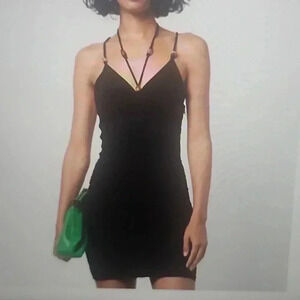 A.L.C. | Dresses | Alc Ari Pleated Mini Dress Black Open Back Satin |  Poshmark